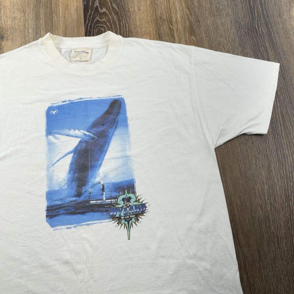 Vintage Wyland World Tour Shirt Mens XL White 1997 The Whaling Walls Great Lakes